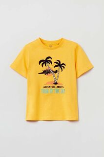 Детская хлопковая футболка OVS, желтый