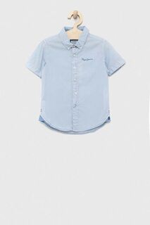 Детская хлопковая рубашка Pepe Jeans Misterton, синий