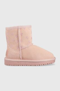 Детские замшевые зимние ботинки Pepe Jeans, розовый