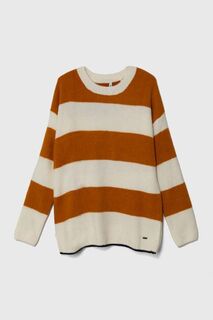 Детский свитер из смесовой шерсти Pepe Jeans, оранжевый