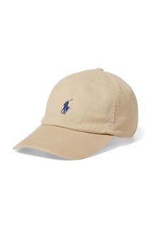 Детская хлопковая шапка Polo Ralph Lauren, бежевый