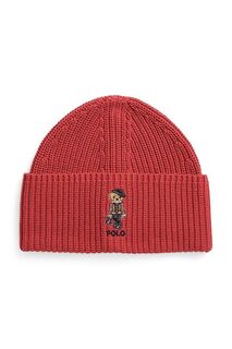 Детская хлопковая шапка Polo Ralph Lauren, красный
