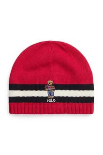 Детская хлопковая шапка Polo Ralph Lauren, красный