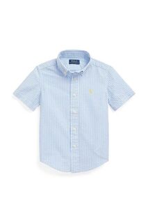 Детская хлопковая рубашка Polo Ralph Lauren, темно-синий