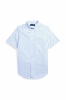 Детская хлопковая рубашка Polo Ralph Lauren, синий