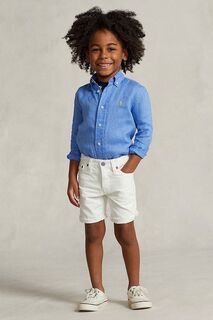 Детская льняная рубашка Polo Ralph Lauren, синий