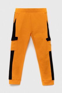 Детские хлопковые спортивные штаны Guess, оранжевый