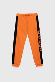 Детские хлопковые спортивные штаны Guess, оранжевый