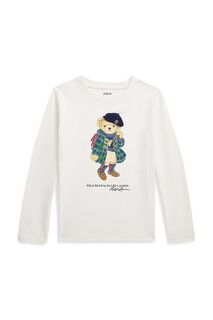 Детская хлопковая рубашка с длинными рукавами Polo Ralph Lauren, белый
