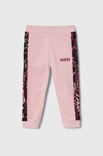 Детские хлопковые спортивные штаны Guess, розовый