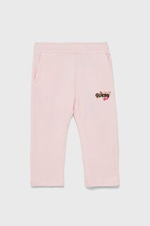 Детские хлопковые спортивные штаны Guess, розовый