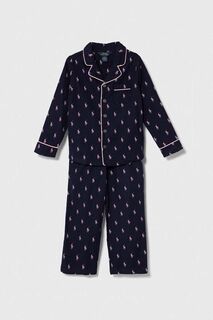 Детская хлопковая пижама Polo Ralph Lauren, темно-синий