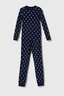 Детская хлопковая пижама Polo Ralph Lauren, темно-синий
