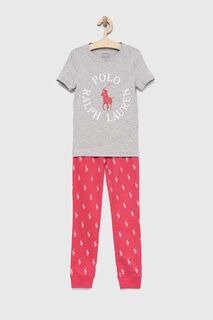 Детская хлопковая пижама Polo Ralph Lauren, розовый