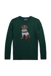 Детский хлопковый свитер Polo Ralph Lauren, зеленый