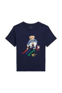 Детская хлопковая футболка Polo Ralph Lauren, черный