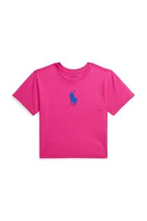 Детская хлопковая футболка Polo Ralph Lauren, розовый