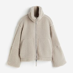 Куртка H&amp;M Teddy Fleece, бежевый H&M