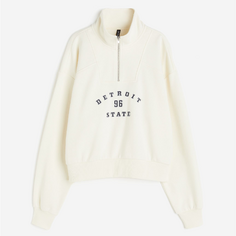 Свитшот H&amp;M Oversized Half-zip Detroit, кремовый H&M