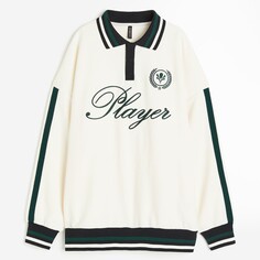 Толстовка H&amp;M Embroidered Rugby Player, кремовый H&M