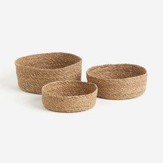 Комплект корзин H&amp;M Home Seagrass Storage, 3 предмета, бежевый