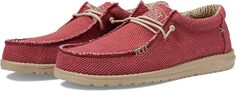 Кроссовки Wally Braided Slip-On Casual Shoes Hey Dude, цвет Pompeian Red