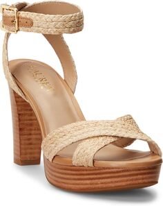 Сандалии Sasha Raffia Platform Sandal LAUREN Ralph Lauren, коричневый