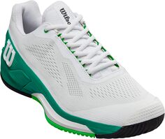 Кроссовки Rush Pro 4.0 Tennis Shoes Wilson, цвет White/Bosphorus/Green