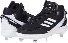 Бутсы Icon 7 Mid Baseball Cleats adidas, цвет Black/White/Silver Metallic
