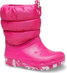 Зимние ботинки Classic Neo Puff Boot Crocs, цвет Candy Pink