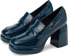 Лоферы Verge Nine West, цвет Teal Blue Patent