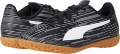 Бутсы PUMA Kids Rapido III IT Indoor Soccer Cleats PUMA, цвет Puma Black/Puma White/Castlerock