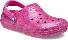 Сабо Classic Lined Glitter Clog Crocs, цвет Fuchsia Fun/Multi