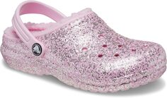 Сабо Classic Lined Glitter Clog Crocs, цвет Flamingo