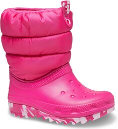 Зимние ботинки Classic Neo Puff Boot Crocs, цвет Candy Pink