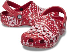 Сабо Classic Clog - Seasonal Graphic Crocs, цвет Multi/Holiday Sweater