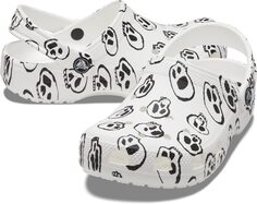 Сабо Classic Clog - Seasonal Graphic Crocs, цвет White/Black Skull Print