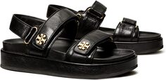 Сандалии на плоской подошве Kira Sport Sandal Tory Burch, цвет Perfect Black