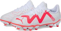 Бутсы Future Play Firm Ground/Artificial Ground PUMA, цвет PUMA White/Fire Orchid