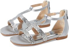 Сандалии на плоской подошве Lisa Braided Sandal Badgley Mischka, цвет Silver