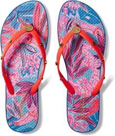 Шлепанцы Embellished Pool Flip-Flop Lilly Pulitzer, цвет Ruby Red Wild Times Shoe