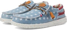 Кроссовки Wally Americana Slip-On Casual Shoes Hey Dude, цвет Denim Star