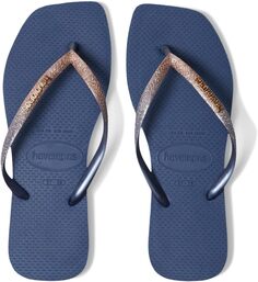 Шлепанцы Slim Square Glitter Flip Flop Sandal Havaianas, цвет Indigo Blue