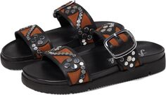 Сандалии на плоской подошве Revelry Studded Sandal Free People, цвет Black/Tan