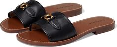 Сандалии на плоской подошве Ina Leather Sandal COACH, черный