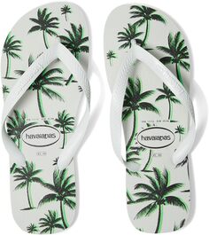 Шлепанцы Aloha Flip Flop Sandal Havaianas, цвет White/White/Green