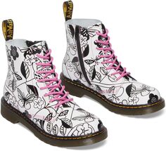 Ботинки на шнуровке 1460 Pascal Dr. Martens, цвет White Athena Meadow Print