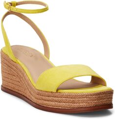 Босоножки Leona Suede Espadrille LAUREN Ralph Lauren, желтый