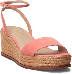 Босоножки Leona Suede Espadrille LAUREN Ralph Lauren, цвет Pink Mahogany