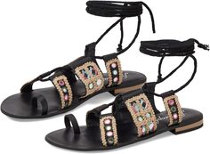 Сандалии на плоской подошве Mantra Mirror Sandal Free People, черный